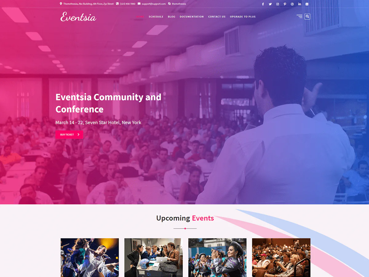 Eventsia - Event listing, Event manage & Grand Event Conference WordPress Theme